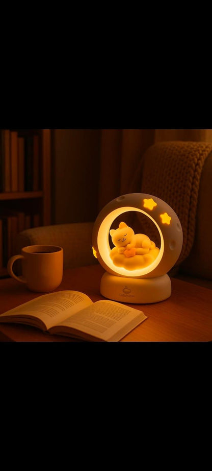 Moon LED Night Lamp with 3 Brightness Modes & Touch Control